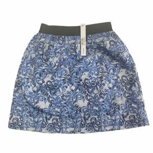 Aqua Girls Blue Floral Skirt Size XL